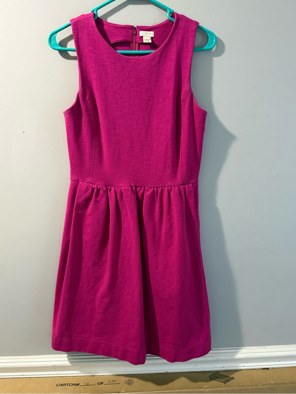 J. Crew Fuchsia Sleeveless Fit-and-Flare Mini Dress